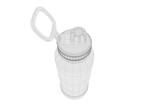 Blue Water Bottle 01 3D Model