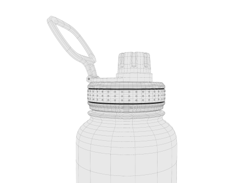 Blue Water Bottle 01 3D Model