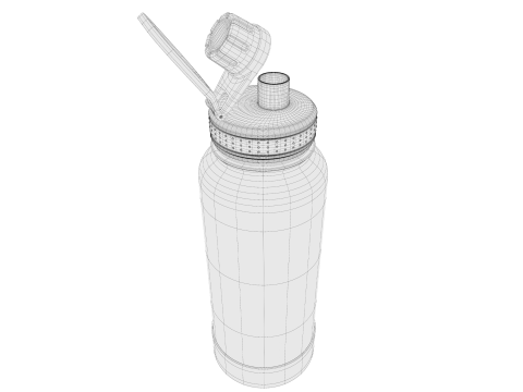 Blue Water Bottle 01 3D Model