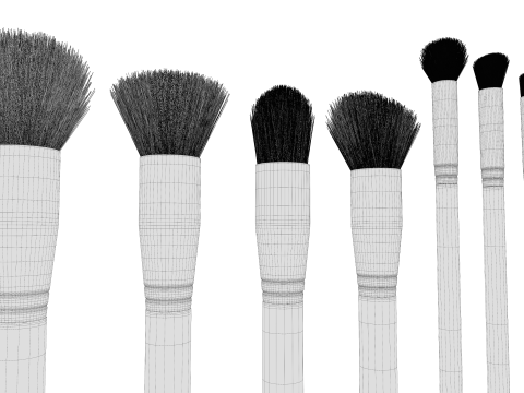 Makeup brush 02 Model 3D