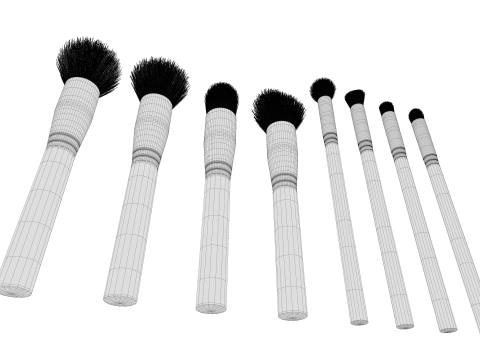 Makeup brush 02 Model 3D