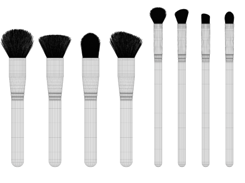 Makeup brush 02 Model 3D