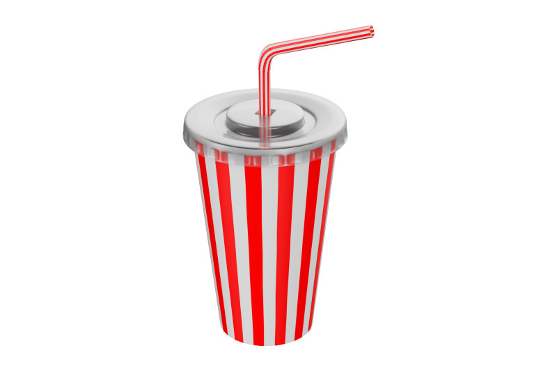 Drink Cup with Straw Modello 3D .c4d .max .obj .3ds .fbx .stl .blend
