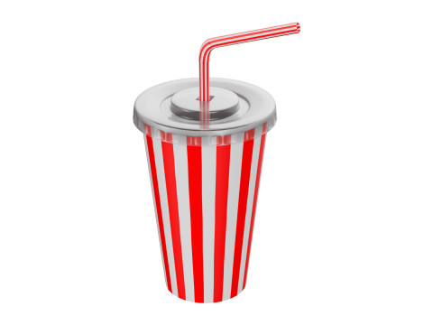 Drink Cup with Straw Modelo 3D