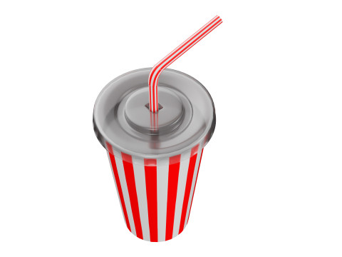 Drink Cup with Straw Modello 3D