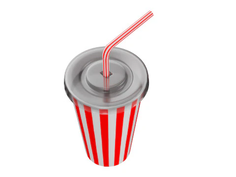 Drink Cup with Straw 3D Model
