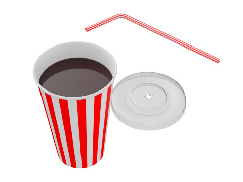 Drink Cup with Straw Modello 3D