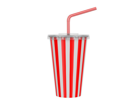 Drink Cup with Straw Modello 3D