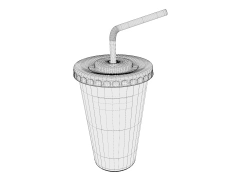 Drink Cup with Straw Modello 3D
