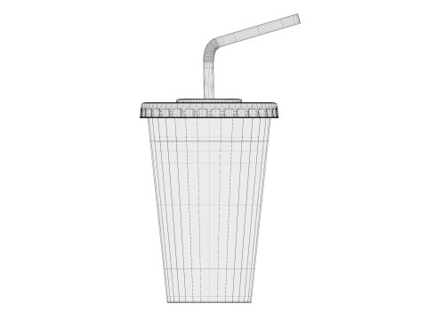 Drink Cup with Straw Modello 3D