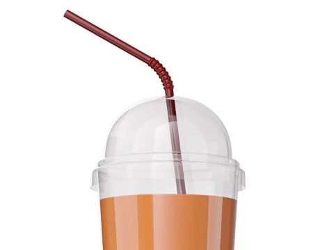 Plastic cup cold coffee 3D Model