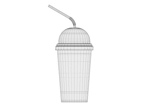Plastic cup cold coffee Modèle 3D