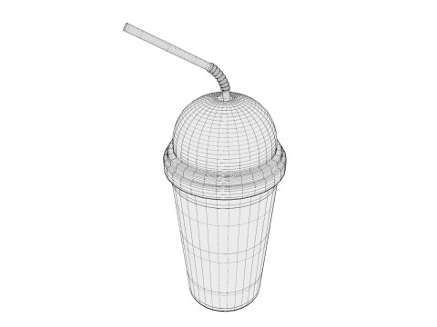 Plastic cup cold coffee Modèle 3D