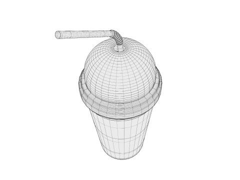 Plastic cup cold coffee 3D Model