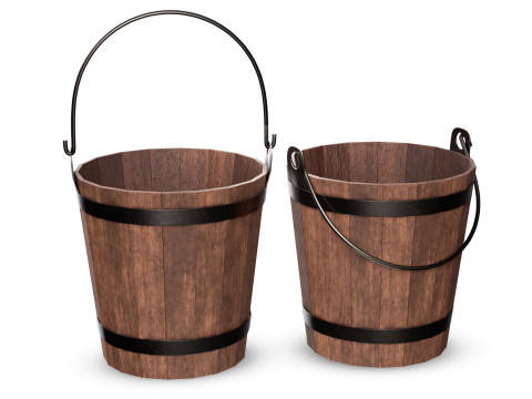 Wooden Bucket 3D 模型