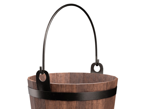Wooden Bucket 3D Model