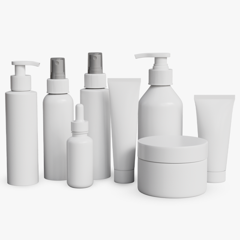 Cosmetic Bottle and Tube Set 3D 모델 .c4d .max .obj .3ds .fbx .stl .blend
