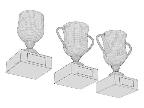 3 Trophy 3D Model