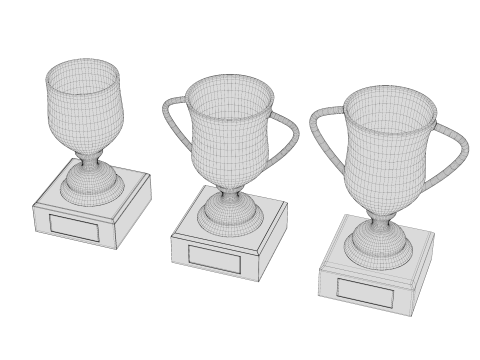3 Trophy 3D Model