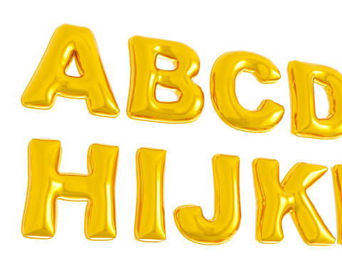 Balloons Alphabet and Numbers 3Dモデル