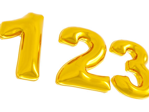 Balloons Alphabet and Numbers 3Dモデル