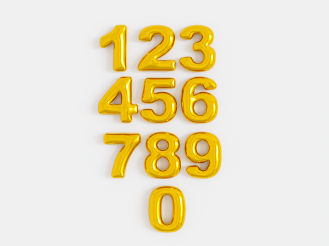 Balloons Alphabet and Numbers 3Dモデル