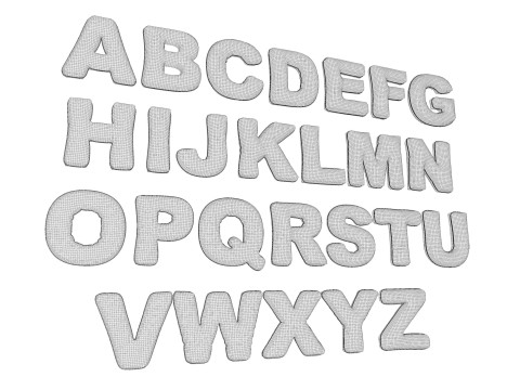Balloons Alphabet and Numbers 3Dモデル