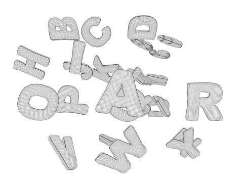 Balloons Alphabet and Numbers 3Dモデル