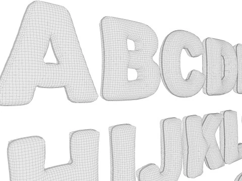 Balloons Alphabet and Numbers 3D Model