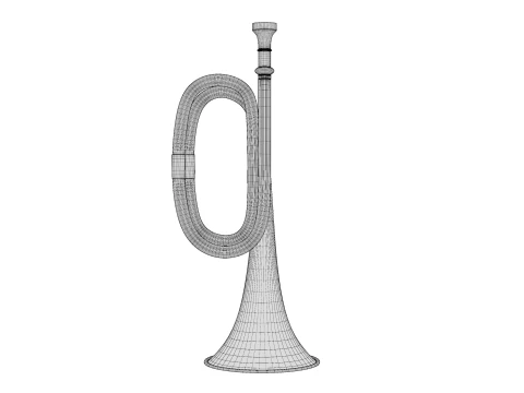 Tromba in ottone 01 Modello 3D