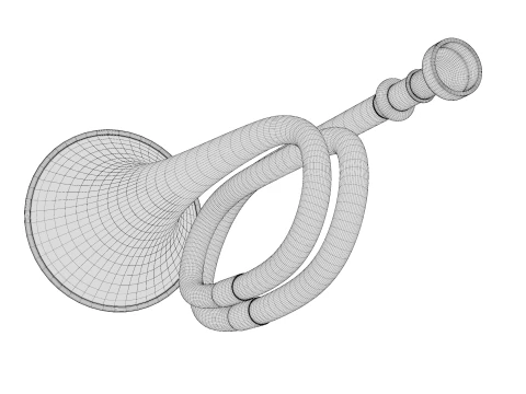 Tromba in ottone 01 Modello 3D