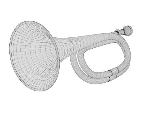 Tromba in ottone 01 Modello 3D