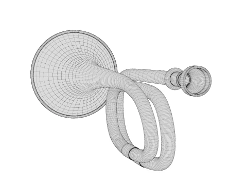 Tromba in ottone 01 Modello 3D