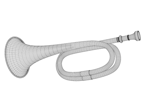 Tromba in ottone 01 Modello 3D