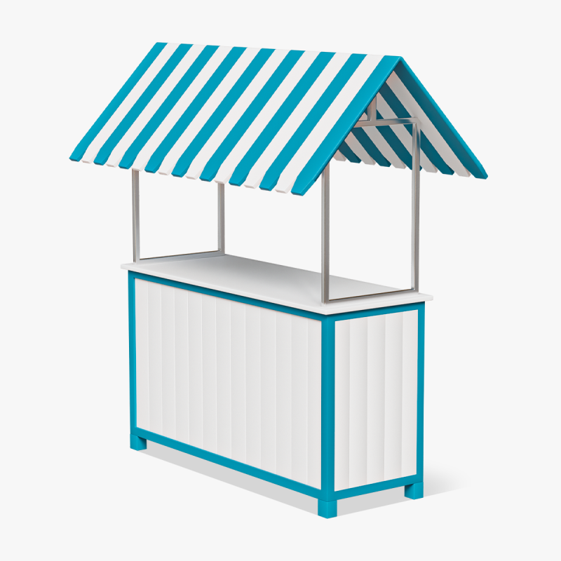 Wooden Food Stand 01 3D Model .c4d .max .obj .3ds .fbx .stl .blend 