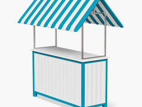 Wooden Food Stand 01 3D Model