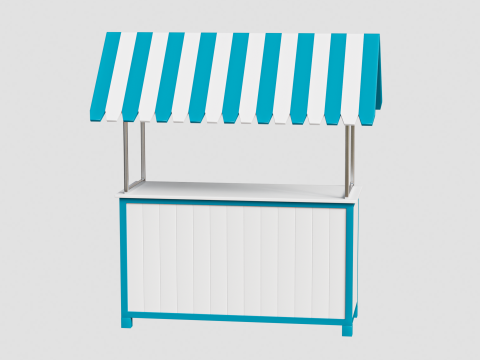 Wooden Food Stand 01 3D Model