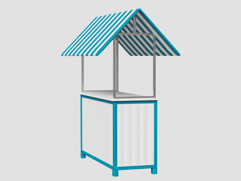 Wooden Food Stand 01 3D Model