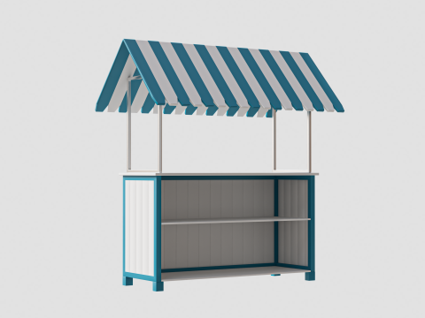 Wooden Food Stand 01 3D Model