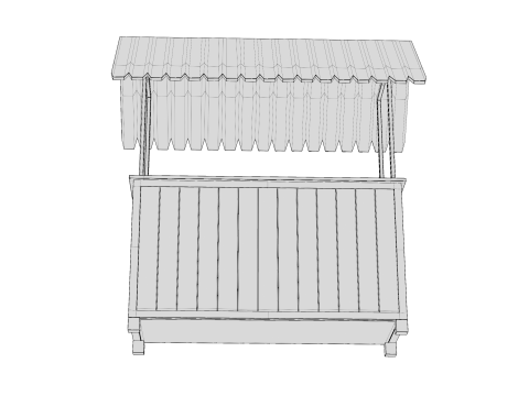 Wooden Food Stand 01 3D Model