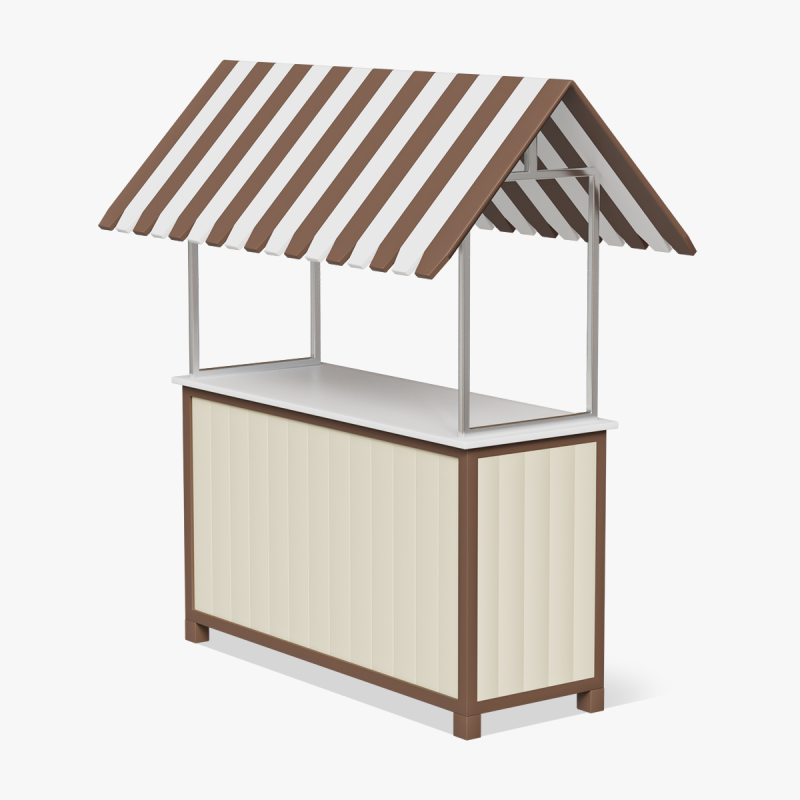 Wooden Food Stand 02 3D Model .c4d .max .obj .3ds .fbx .stl .blend 