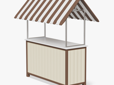 Wooden Food Stand 02 3D Model