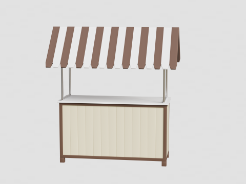 Wooden Food Stand 02 3D Model