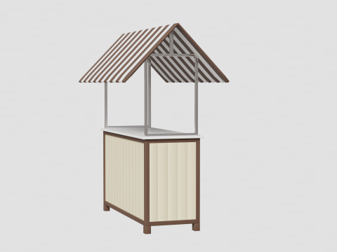Wooden Food Stand 02 3D Model