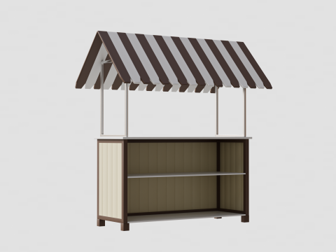 Wooden Food Stand 02 3D Model