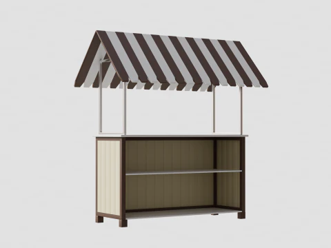 Wooden Food Stand 02 3D Model
