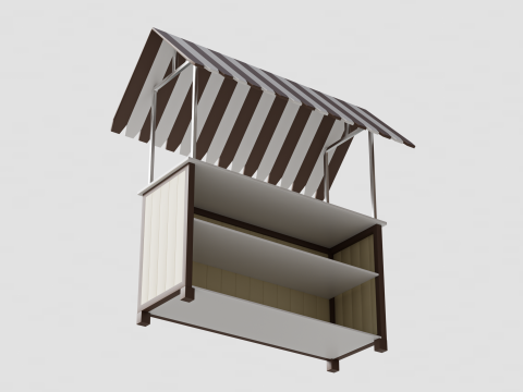 Wooden Food Stand 02 3D Model