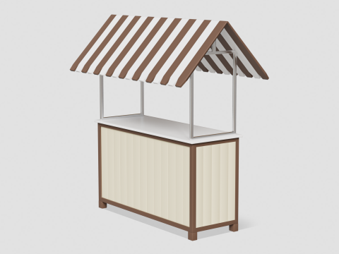 Wooden Food Stand 02 3D Model