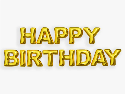 Balões de feliz aniversário Modelo 3D