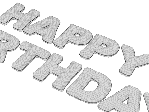 Happy Birthday balloons 3D Model